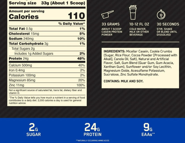 Casein Optimum Nutrition - The Supplements Factory