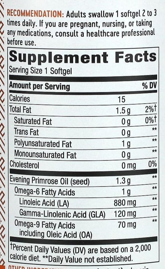 Evening Primrose Oil - The Supplements Factory