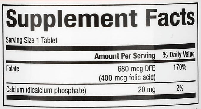 Folic Acid Natural - The Supplements Factory