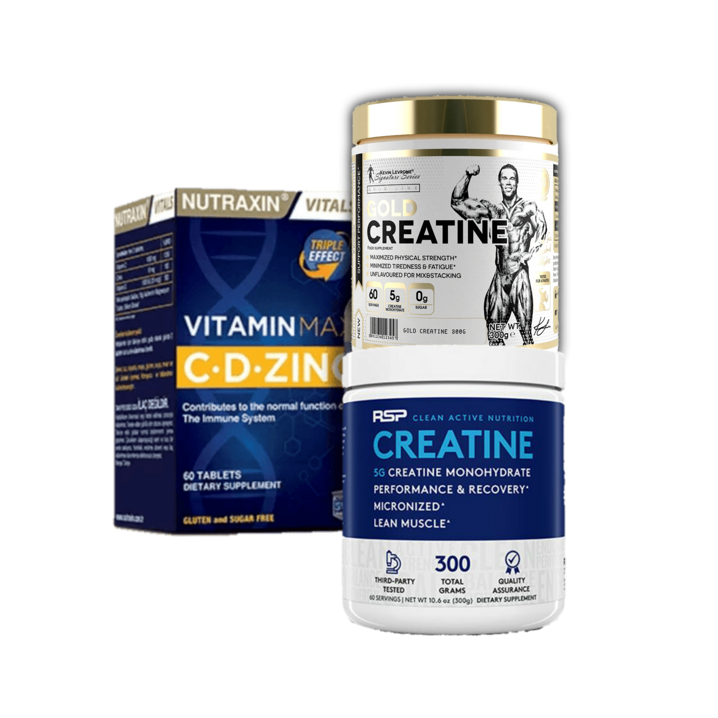 Gold Creatine + Rsp Creatine + Vitamin C-D-Zinc - The Supplements Factory