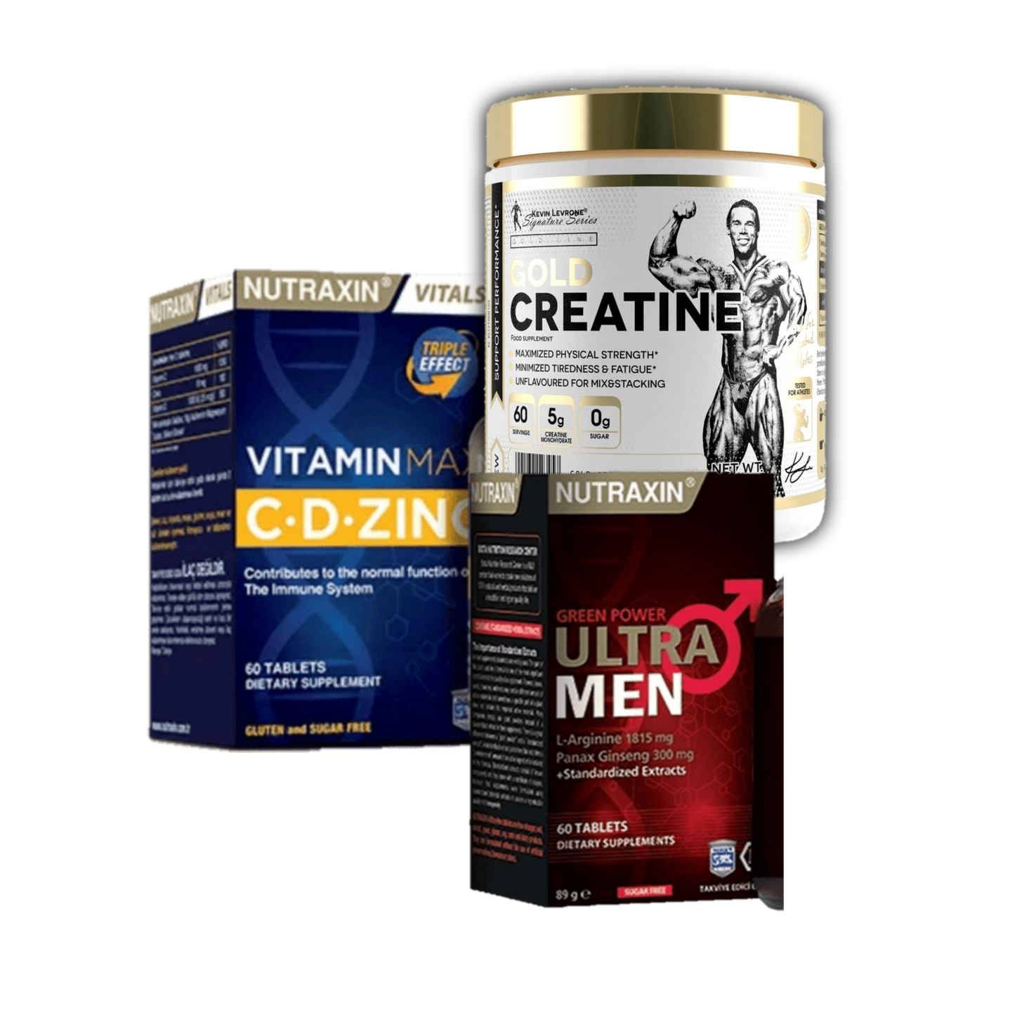 Gold creatine + Ultra Men + Vitamin C-D-Zinc - The Supplements Factory