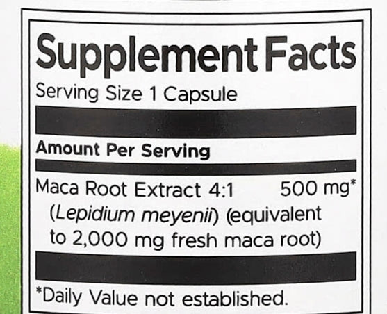 Maca capsules - The Supplements Factory