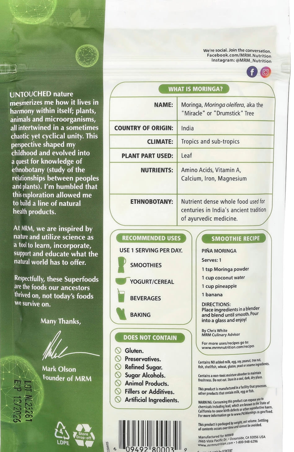 Moringa Organic - The Supplements Factory