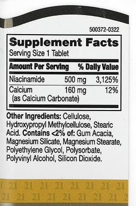Niacinamide 500 Mg - The Supplements Factory