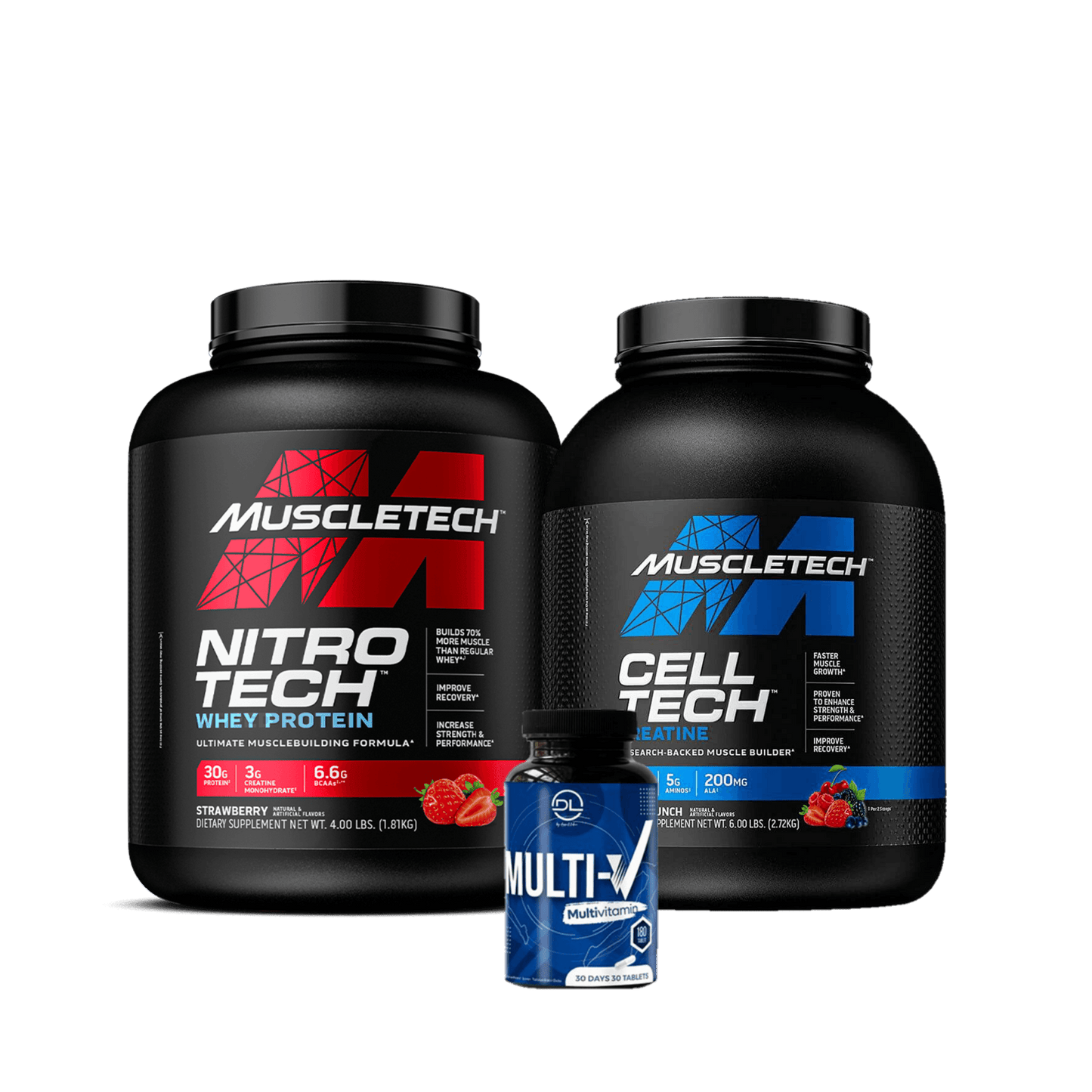 Nitrotech 4lbs + Celltech 6lbs + MultiVitamins - The Supplements Factory