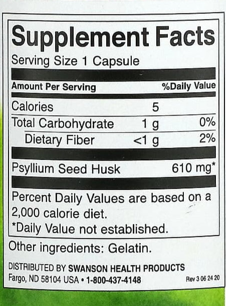 Psyllium Husk Swanson - The Supplements Factory