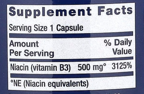 Niacin Vitamin B3 500Mg Life Extension