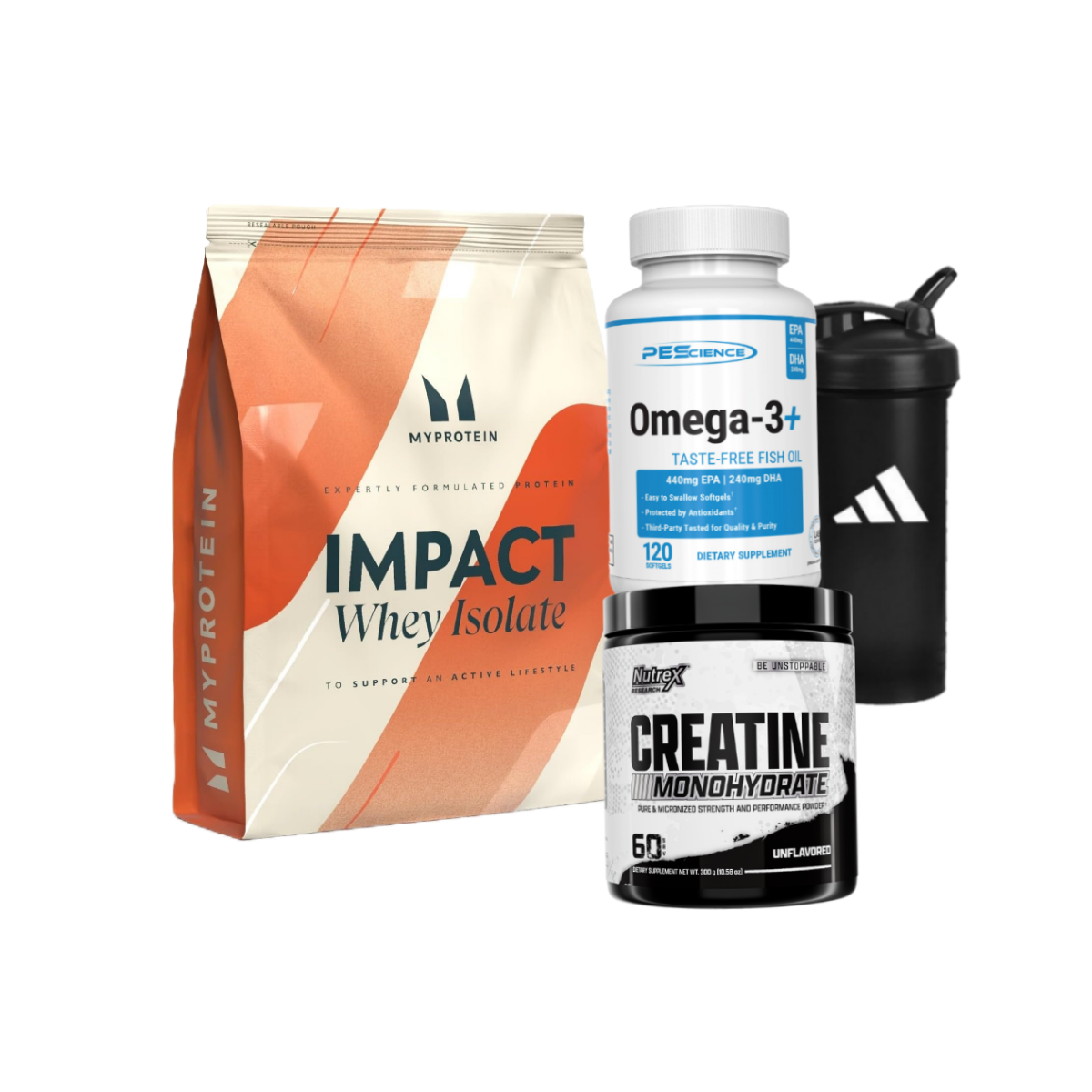 Myprotien Isolate + Creatine + Fishoil + Shaker