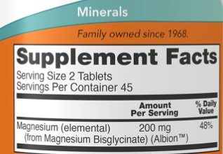 Magnesium Glycinate Now 90 Tablets