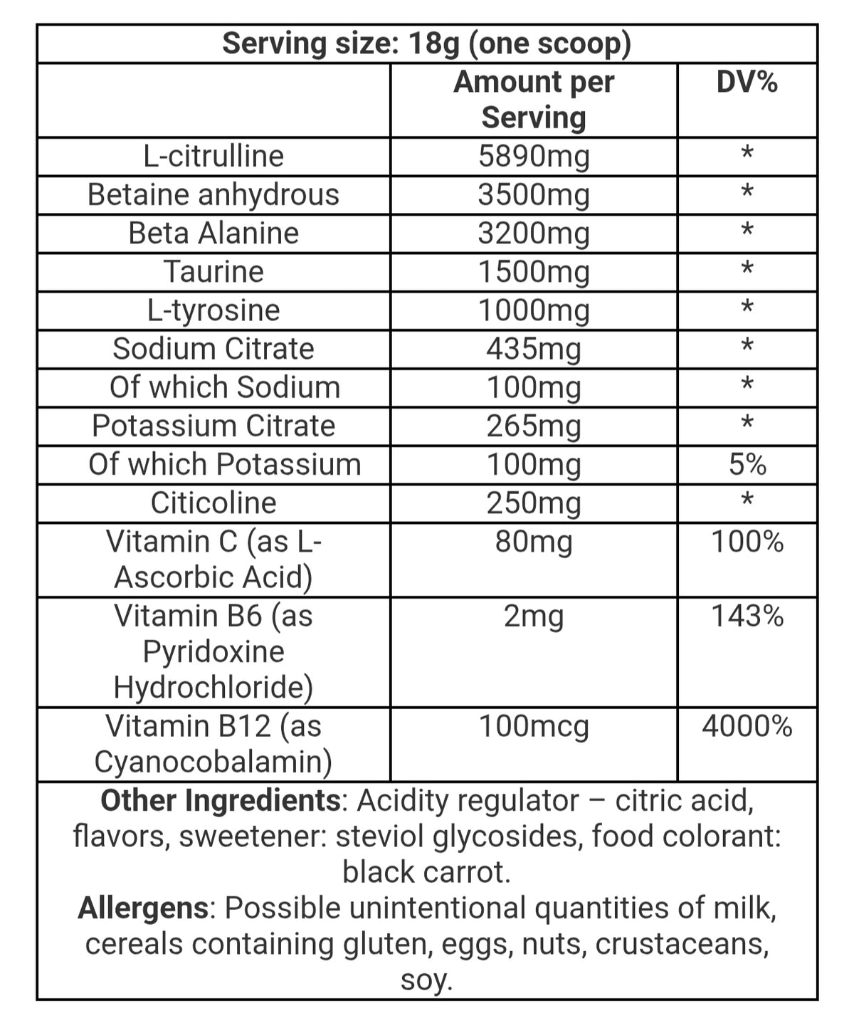 Sting Preworkout Sporter Non Stimulant