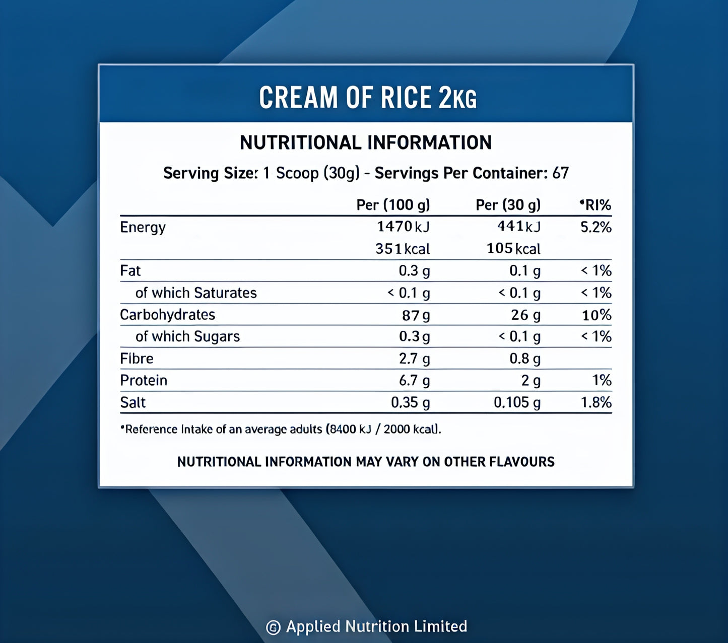 Cream Of Rice Applied Nutrition