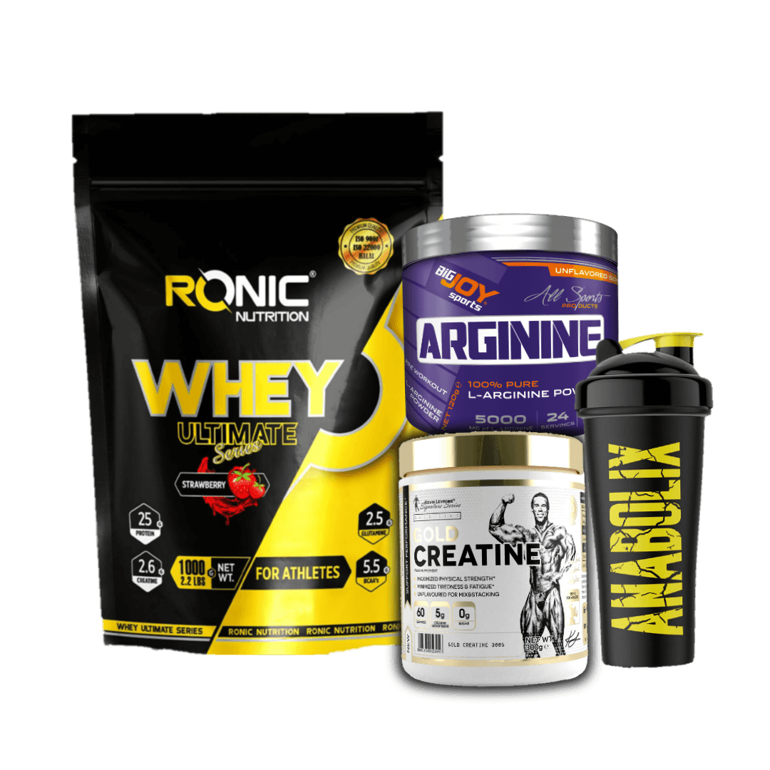 Ronic Whey + Creatine + Arginine + Shaker - The Supplements Factory