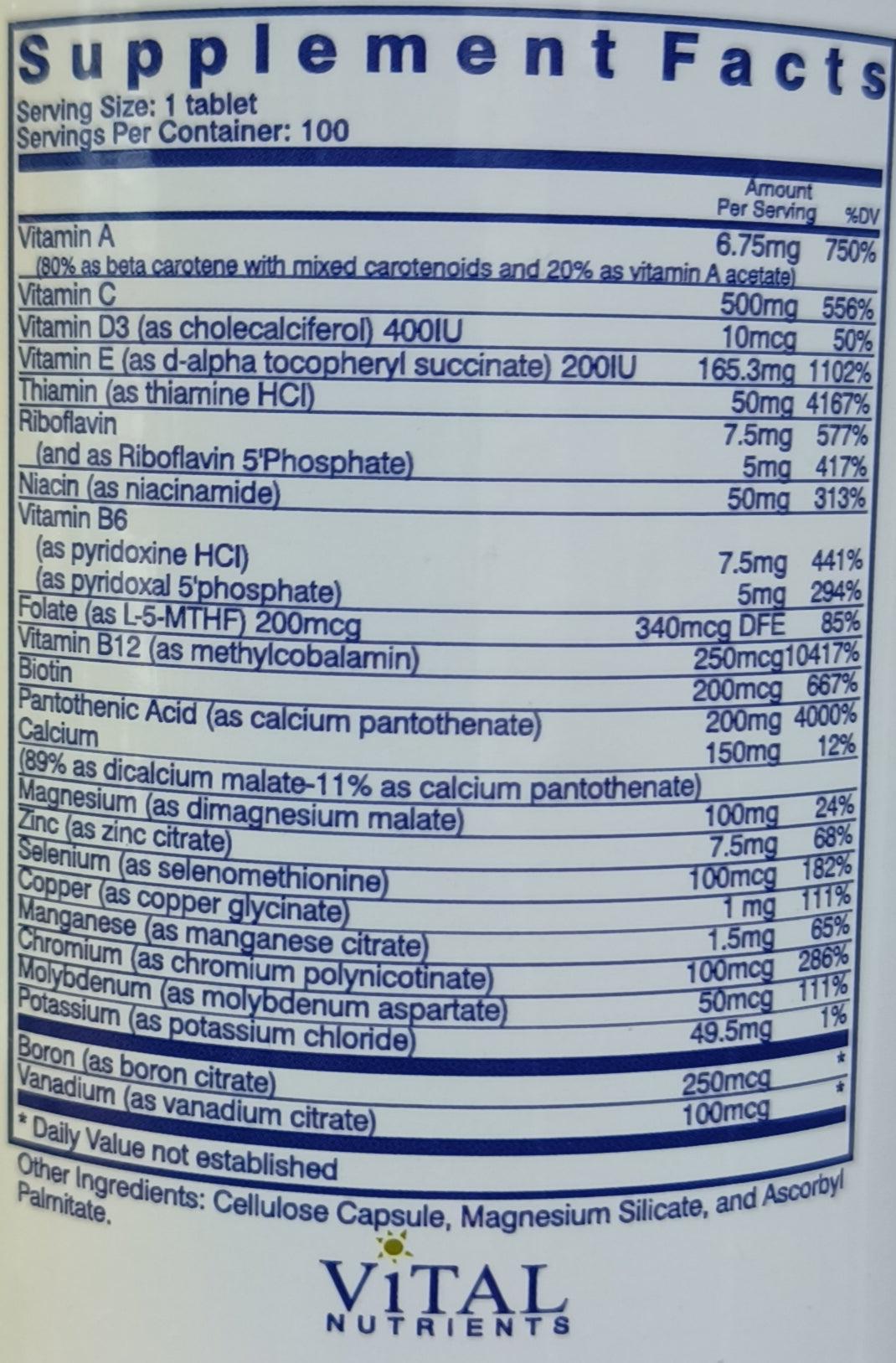 VITAL Multi Vitamins - The Supplements Factory