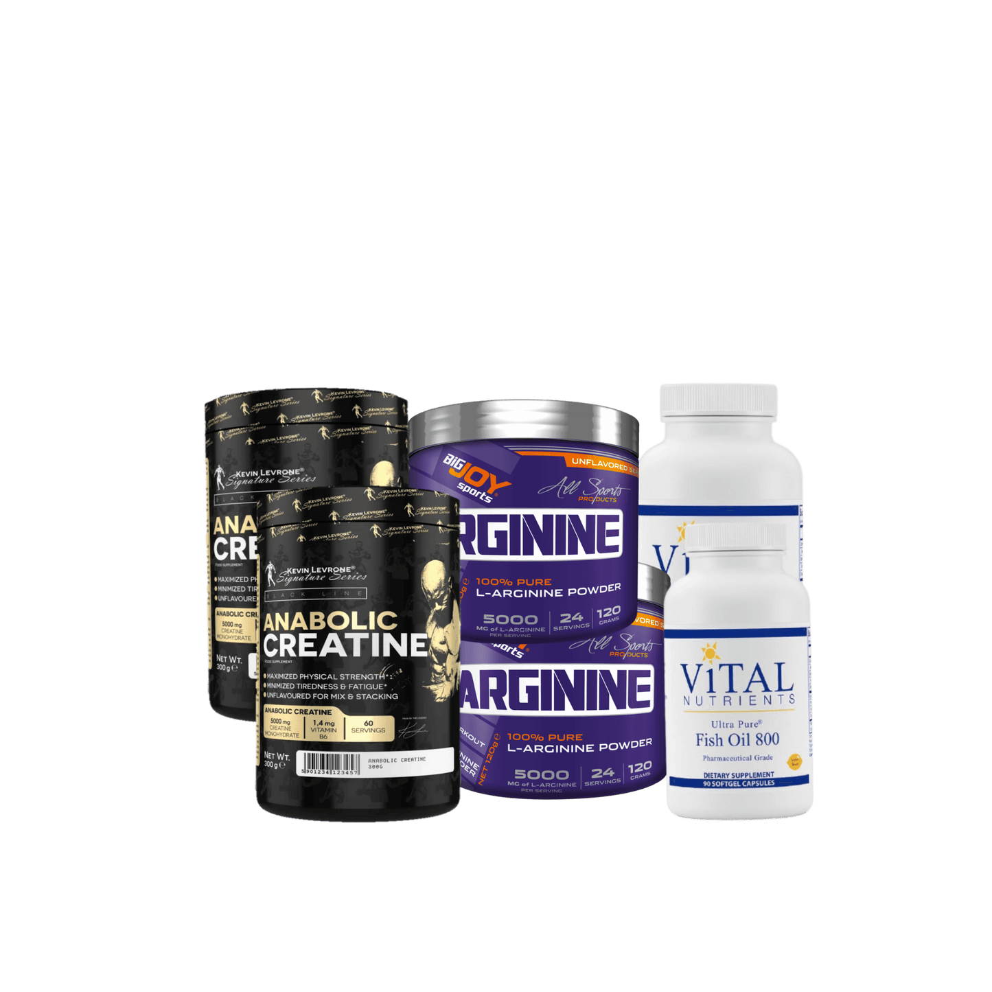 Creatine ×2 Arginine ×2 Fishoil ×2 - The Supplements Factory