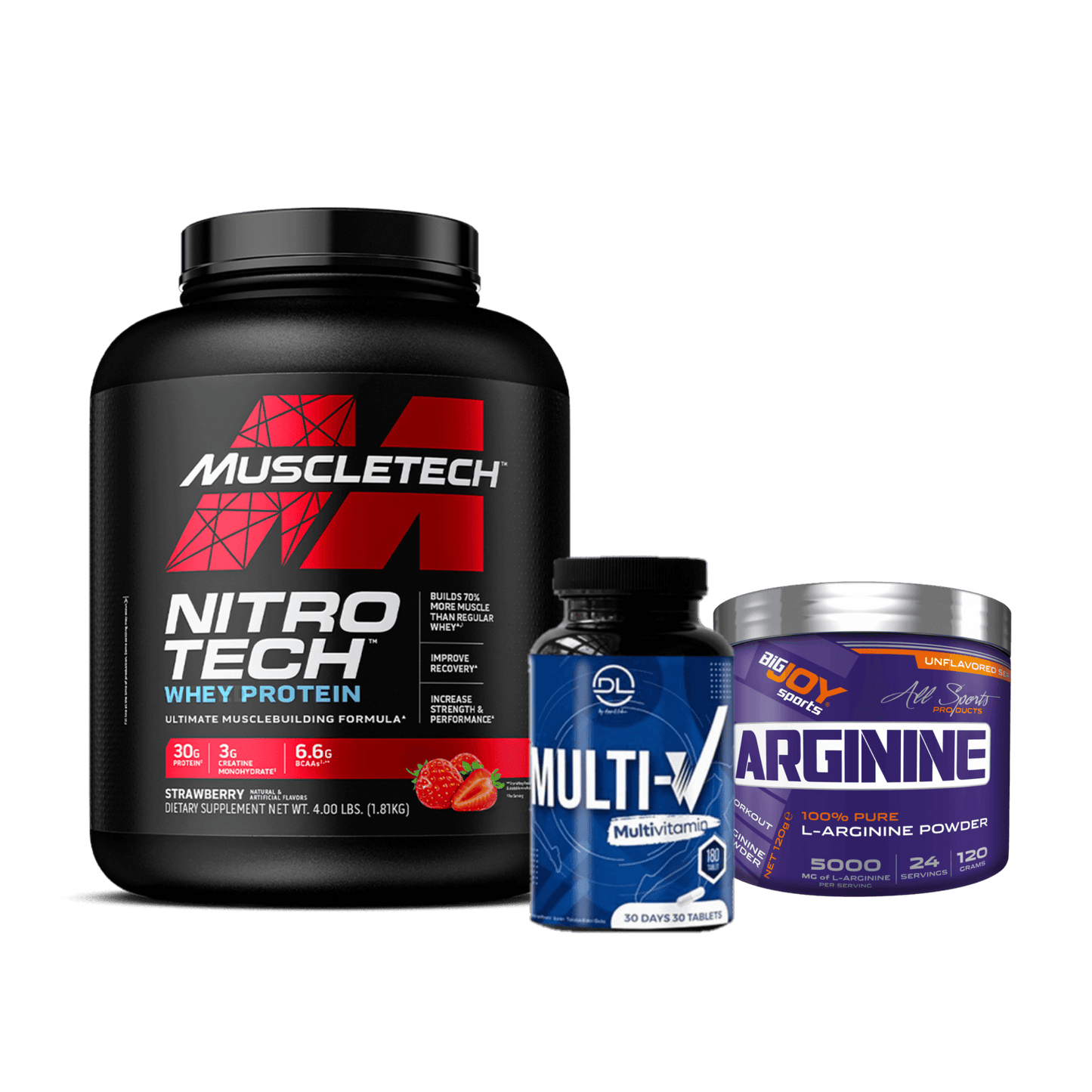 Nitrotech 4Lbs + Arginine + Multivitamins - The Supplements Factory