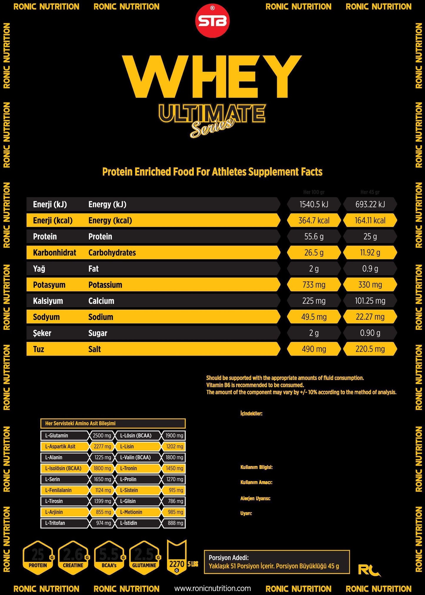 Ronic Whey 1KG - The Supplements Factory