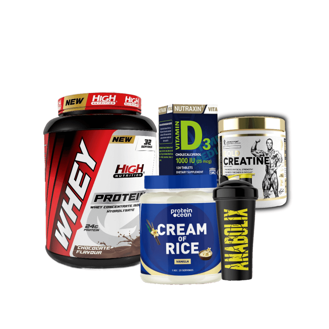 Whey + Carbs + Creatine + Vitamin D - The Supplements Factory