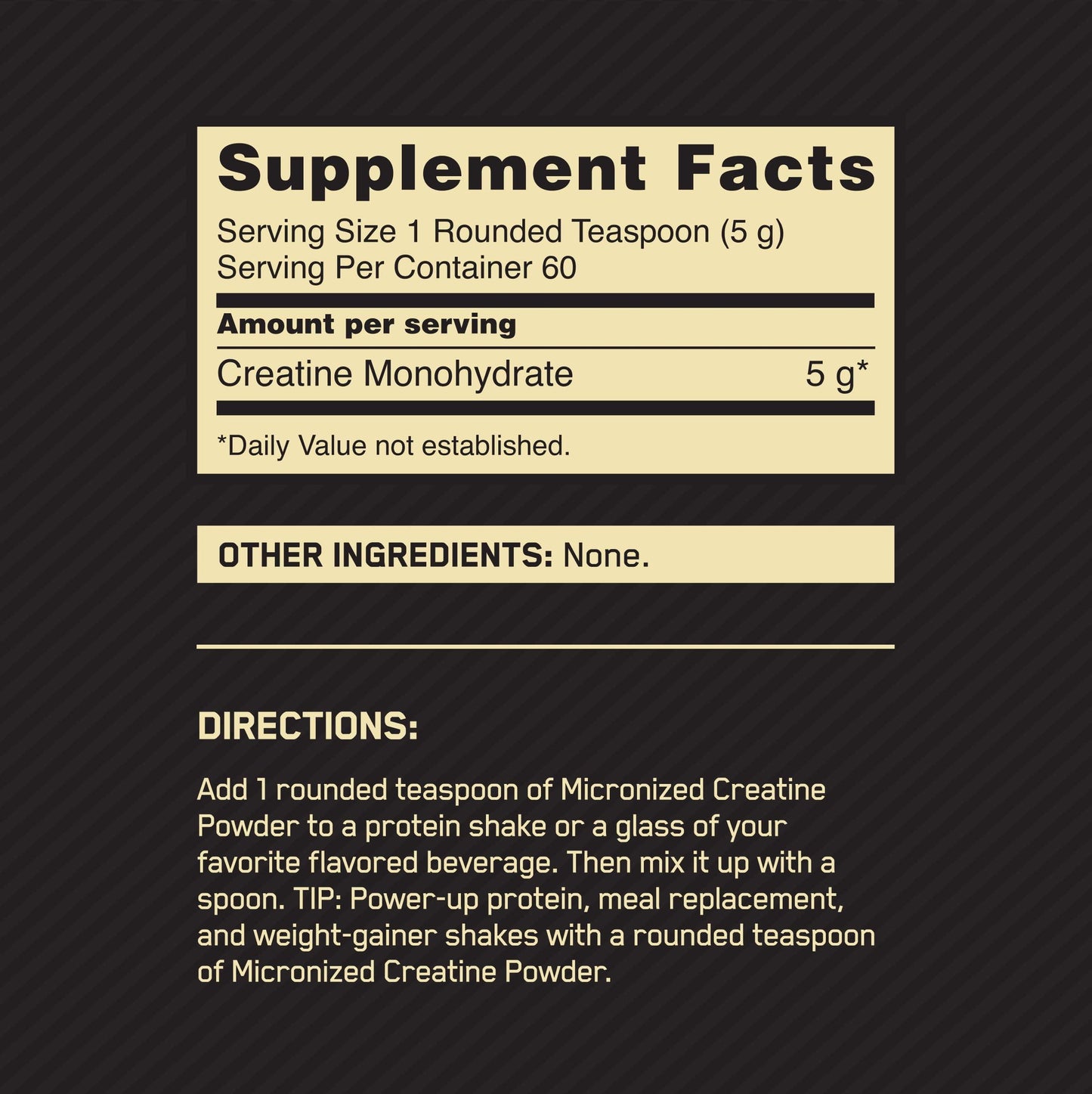 Optimum Nutrition Micronized Creatine - The Supplements Factory