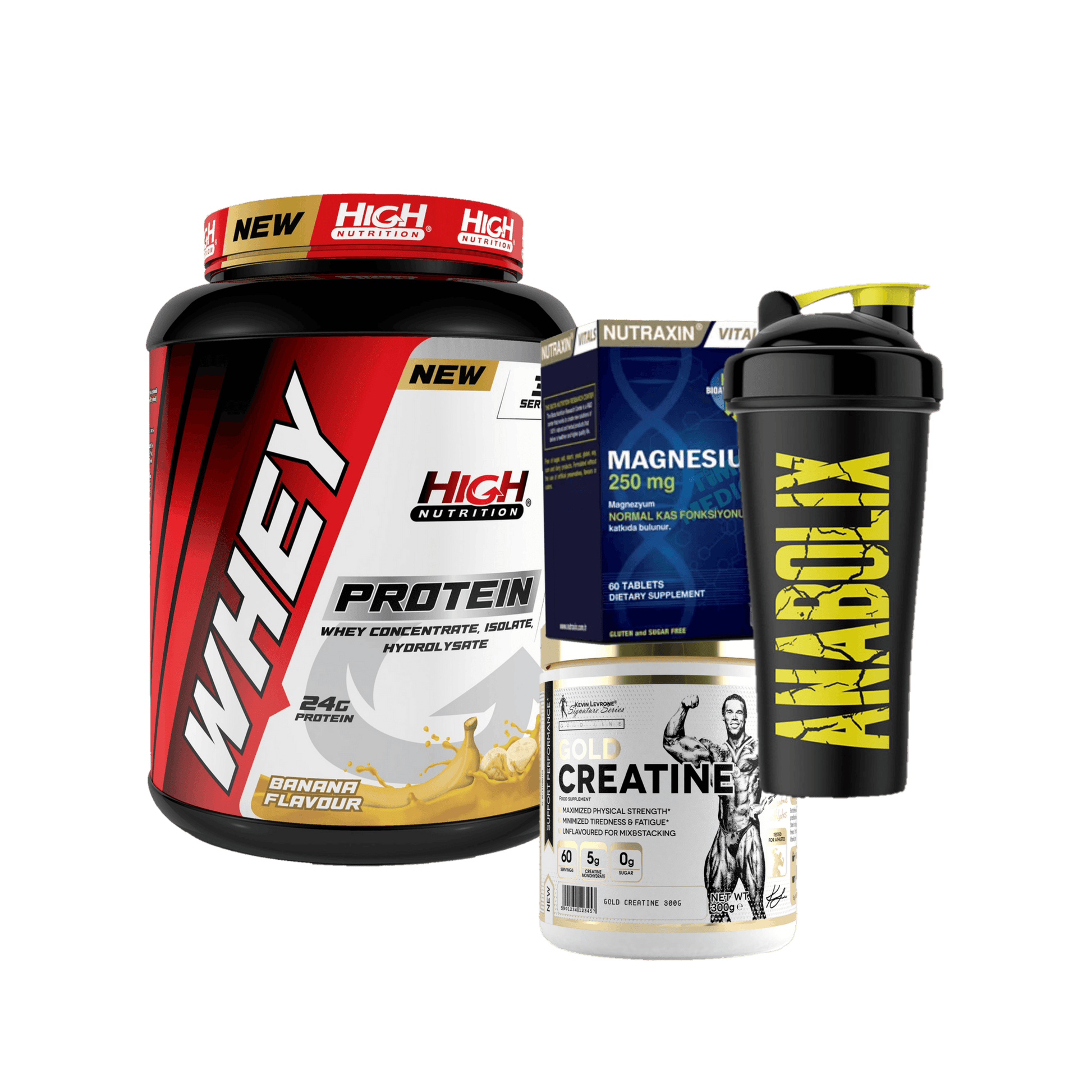 High Whey / Gold Creatine / Shaker - The Supplements Factory