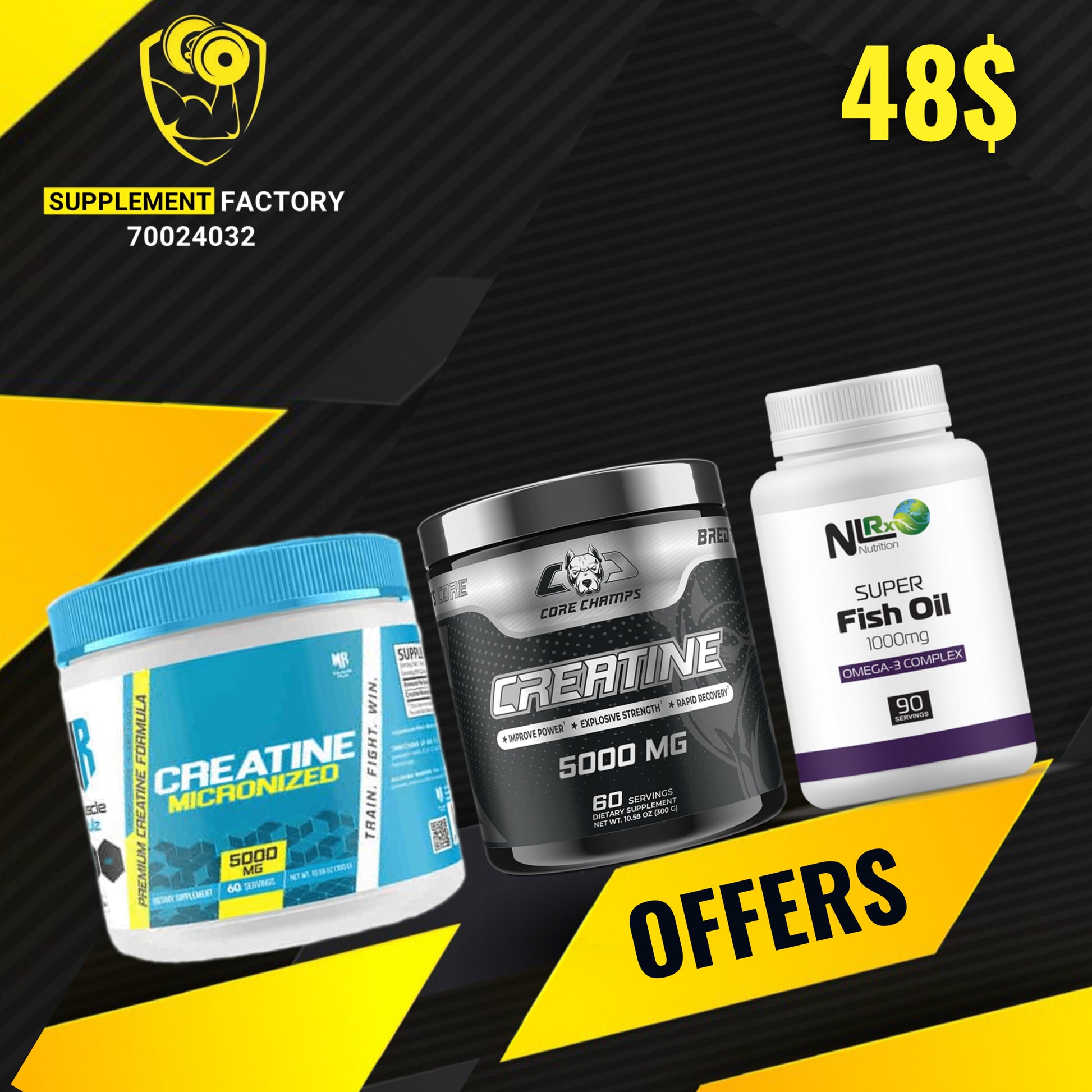2 Creatine + Fishoil - The Supplements Factory