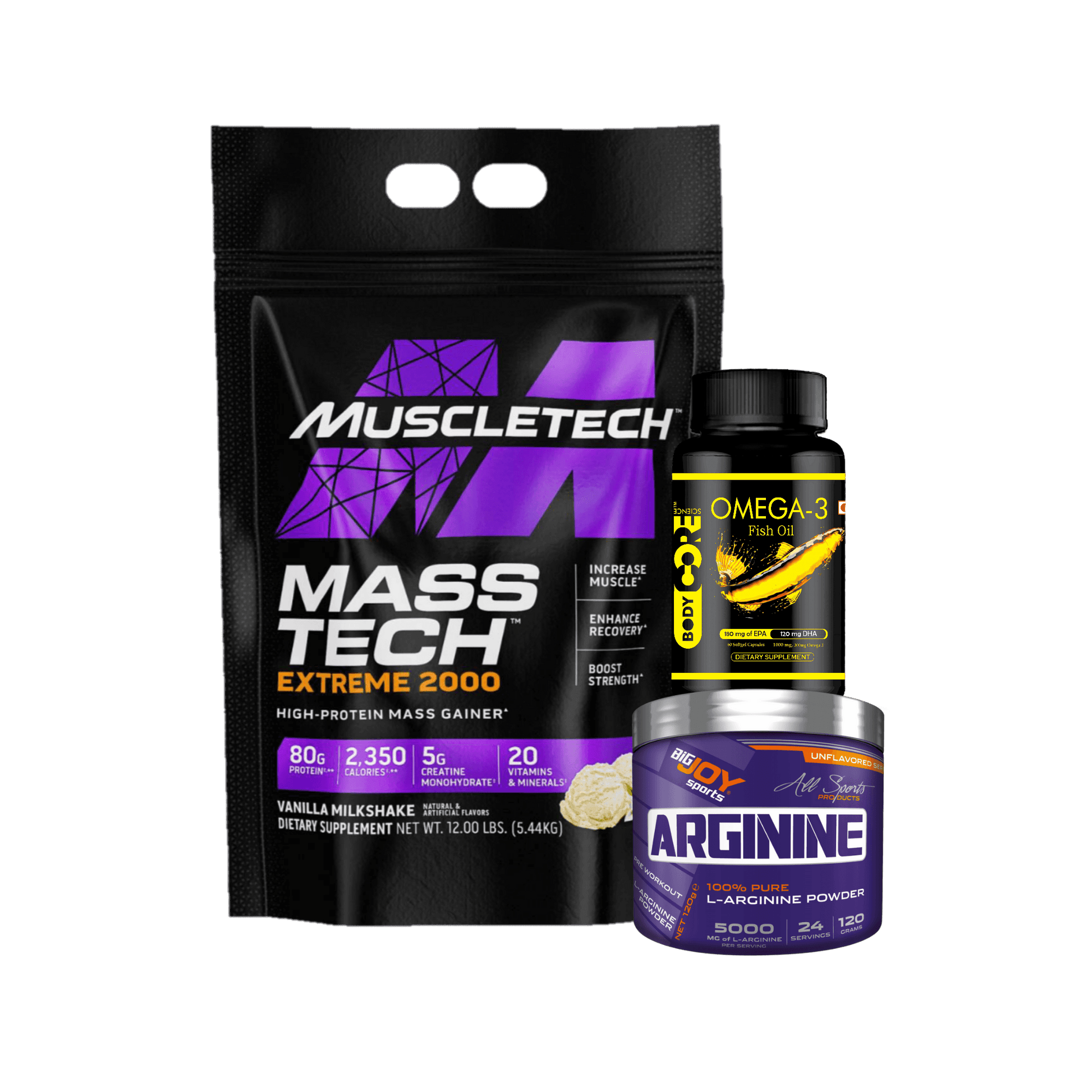 Masstech Extreme + Arginine + Omega 3 - The Supplements Factory