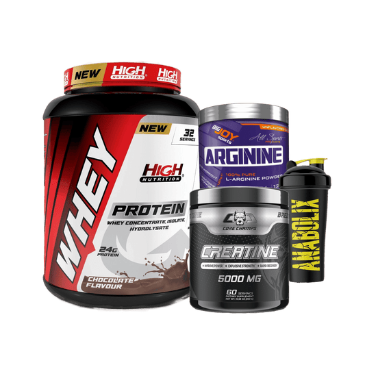 High Whey + Creatine Core + Arginine + Shaker - The Supplements Factory