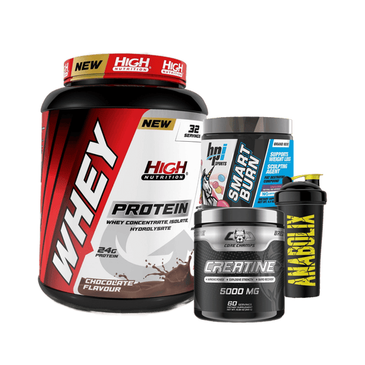 High Whey + Creatine Core + Smart Burn + Shaker - The Supplements Factory