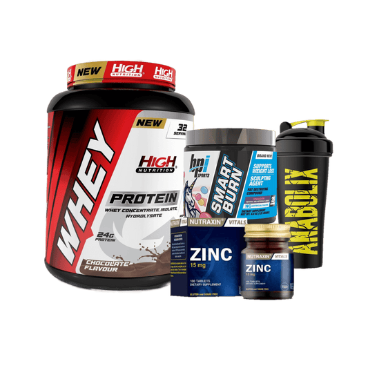 High Whey + Zinc + Smart Burn + Shaker - The Supplements Factory