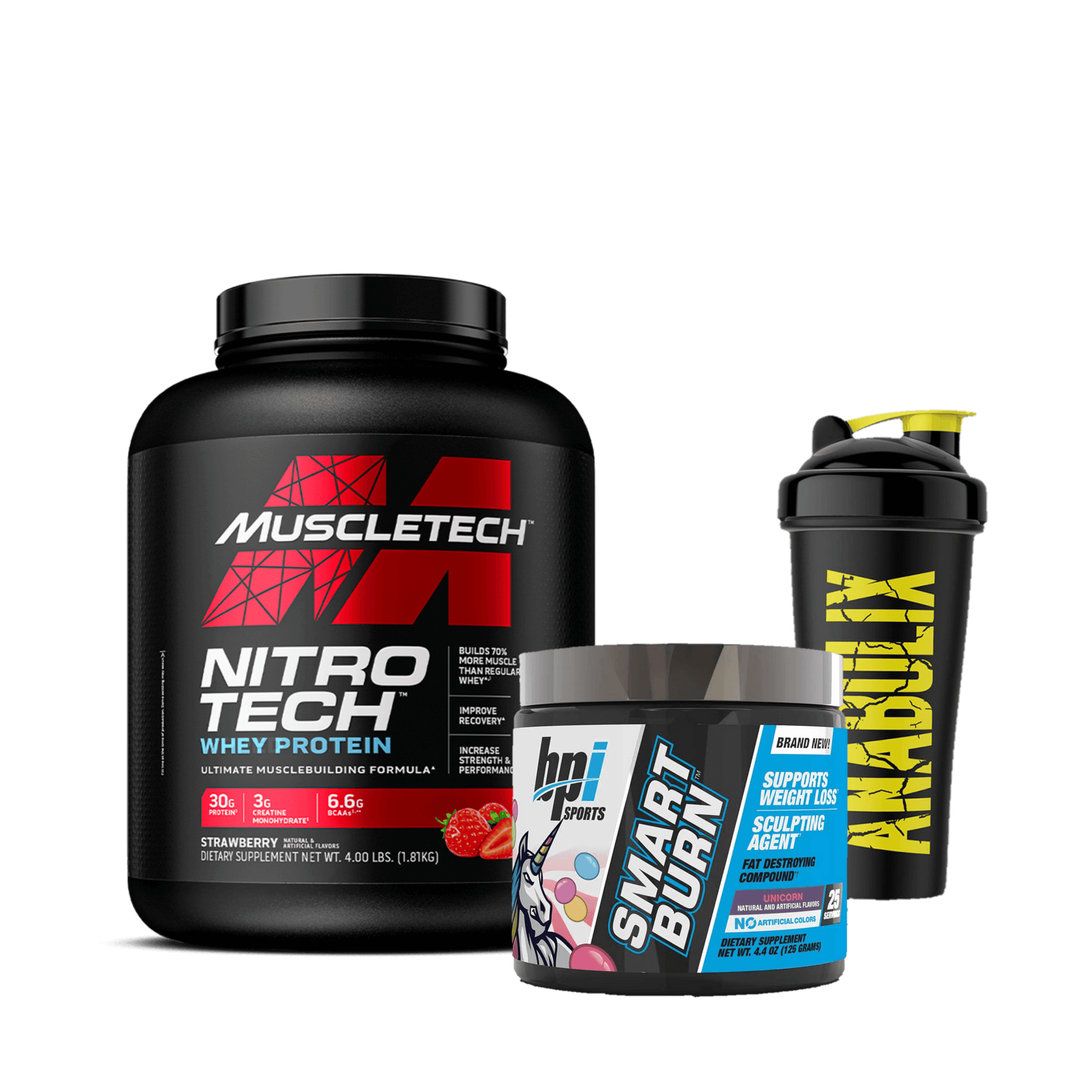 Lets Burn Some Fat ( Nitrotech + Smart burn + Shaker) - The Supplements Factory