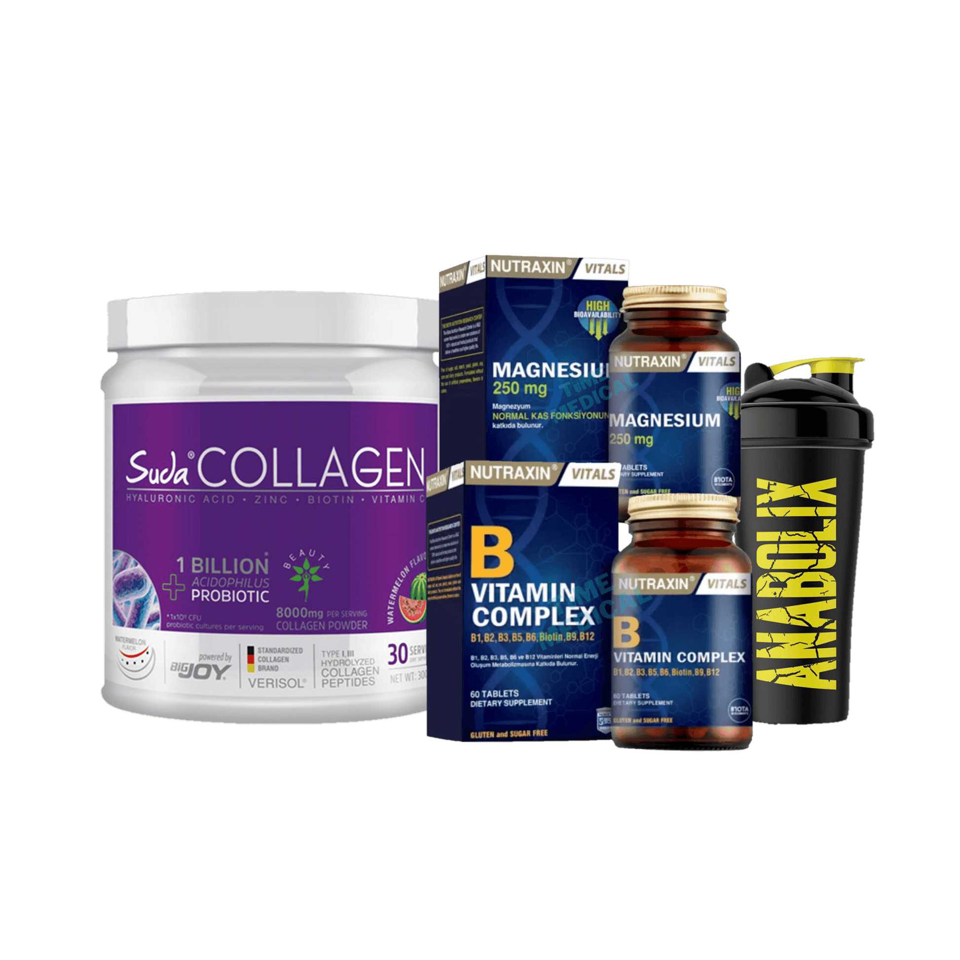 General Health ( Collagen + B complex + Magnesium + Shaker) - The Supplements Factory