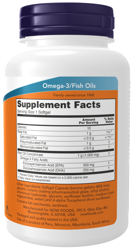 Omega-3 fish oil supplement bottle with Nutrition Facts label, The Supplements Factory Lebanon