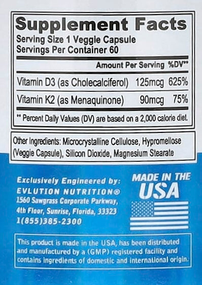 Vitamin D3K2 5,000 IU EVL