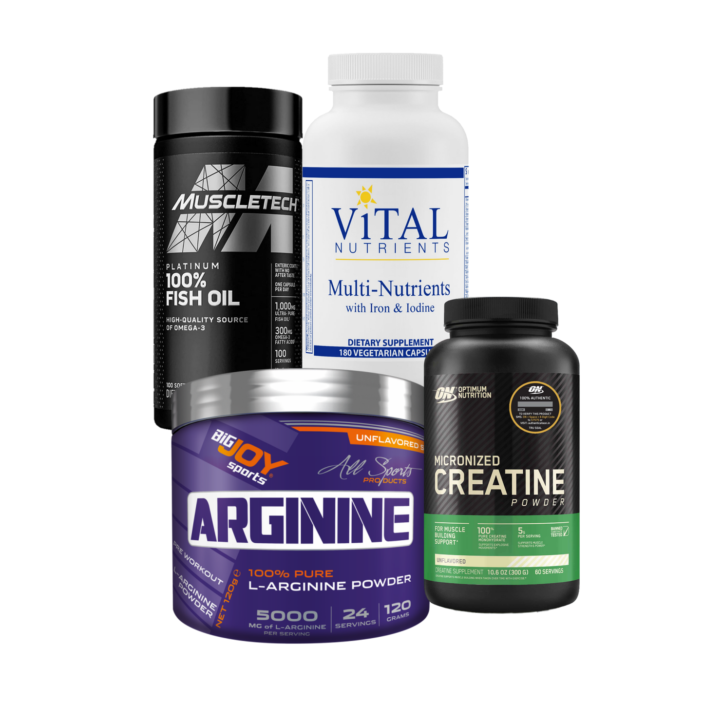 Arginine + Fishoil + On Creatine + Multi Vitamins