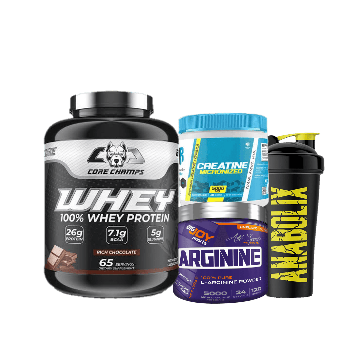 Core Champs Whey + Creatine + Arginine + Shaker - The Supplements Factory