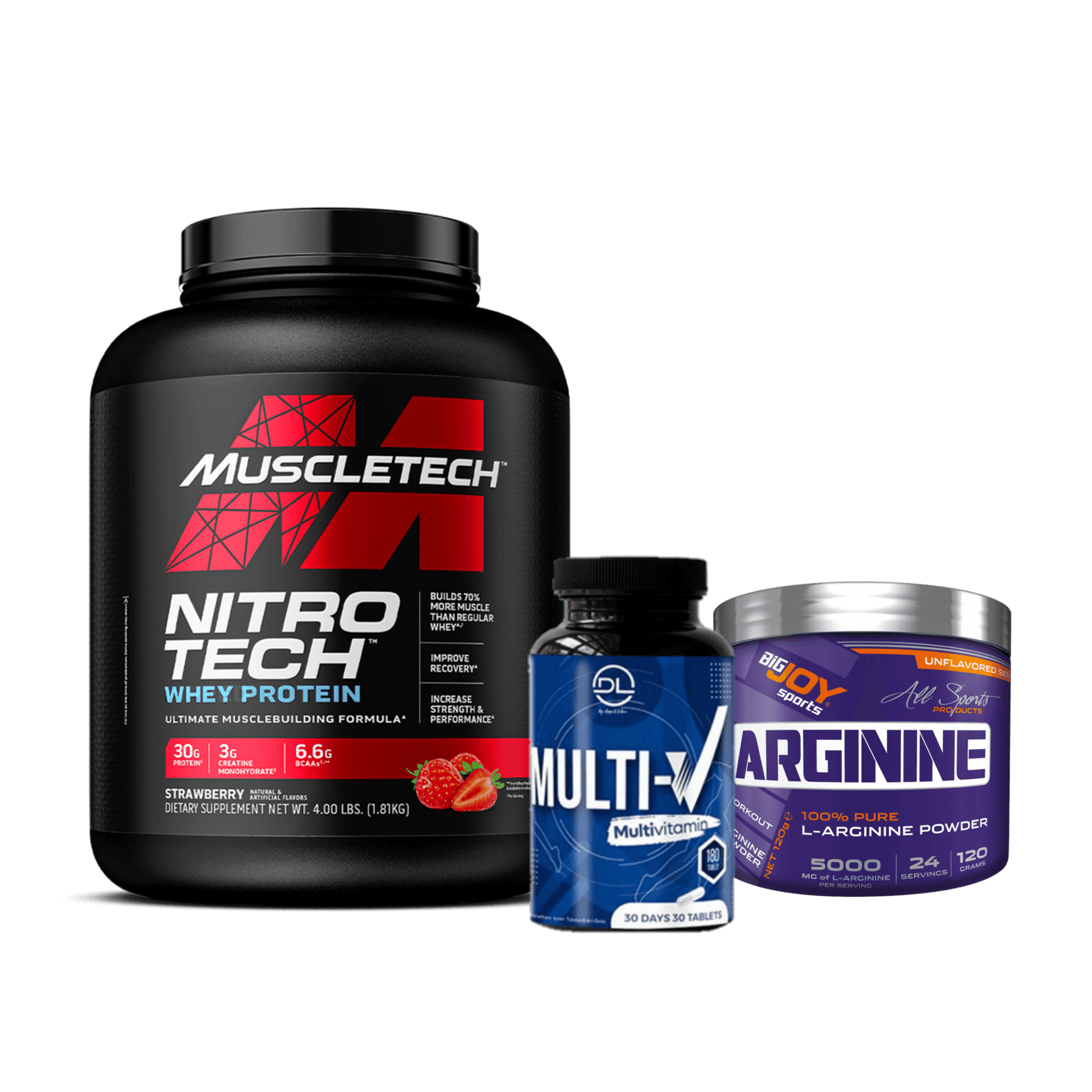 Nitrotech 4Lbs + Arginine + Multivitamins - The Supplements Factory