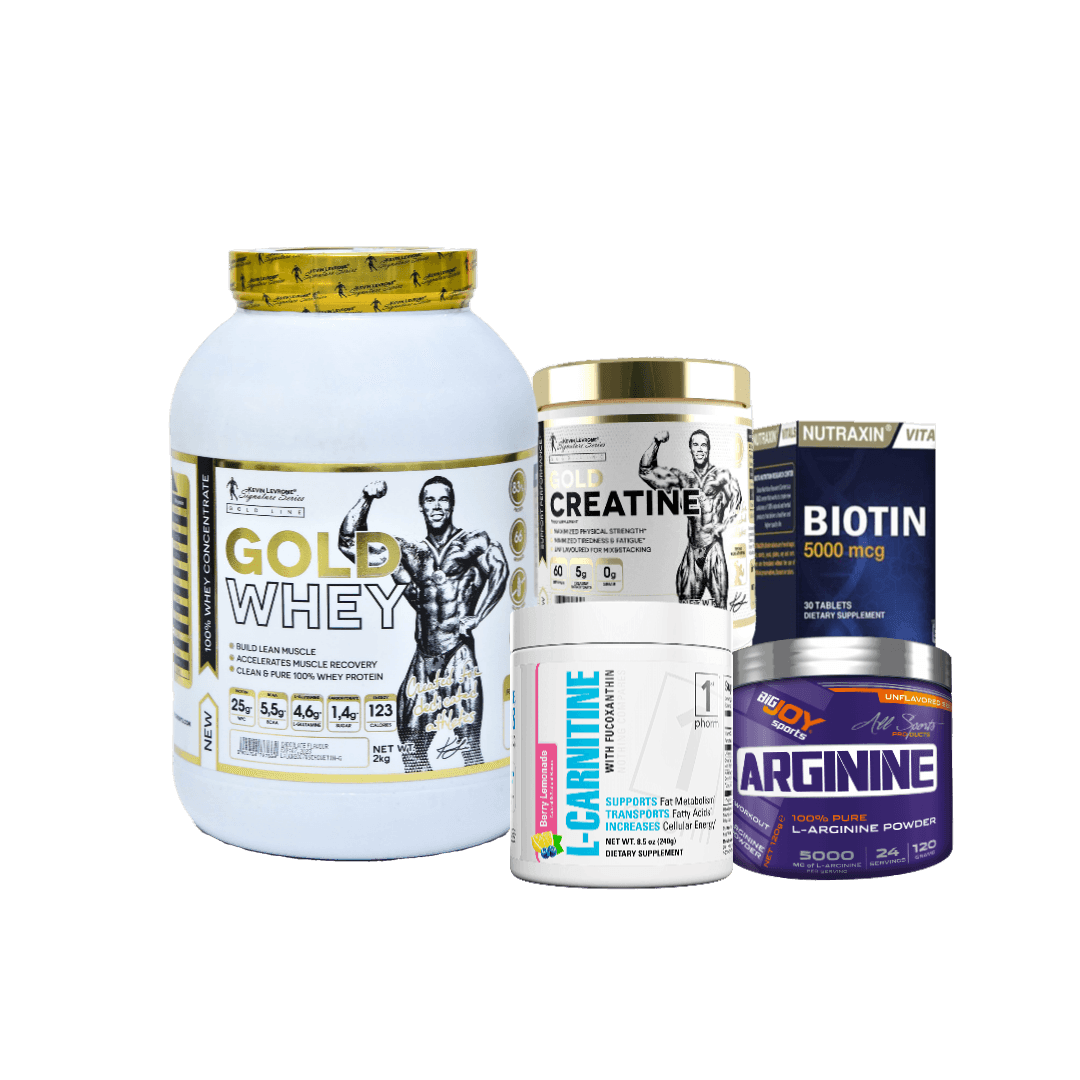 Gold whey / Creatine / Arginine / L carnitine / Biotin - The Supplements Factory